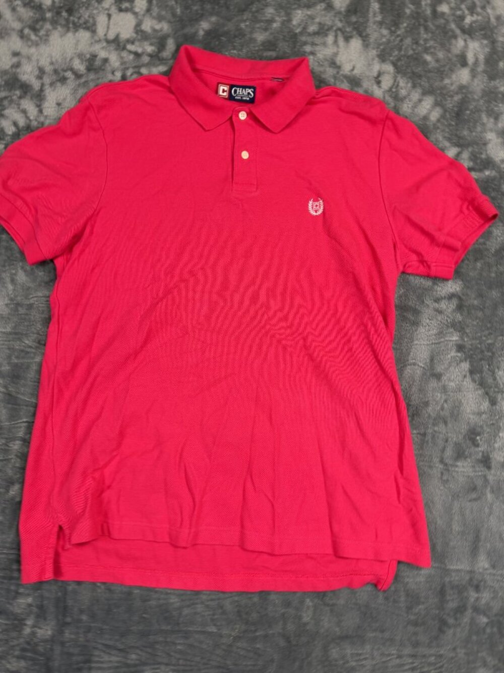 Chaps Mens Red Polo Shirt Classic Fit Short Sleeve Embroidered Logo Cotton